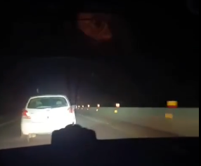 Accident recorded from inside car