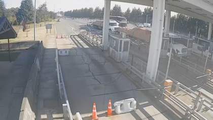 Terrible crash at a tollbooth