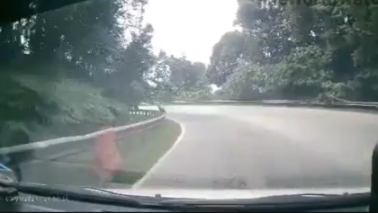 Entire Group of Bikers hit by Car going Wrong Way