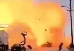 Firefighters Pulling Bodies from Car has It Explode Burn the Heroes