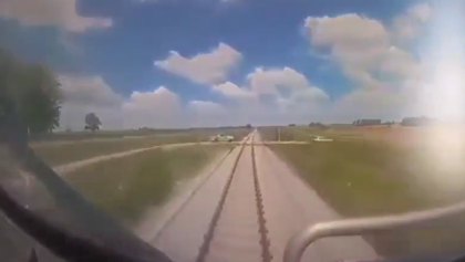 Police car was Hit by Train