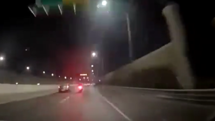 Speeding Motorcyclist on the Highway just Explodes