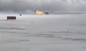 Toronto Plane Crash. Footage Of The Crash Landing