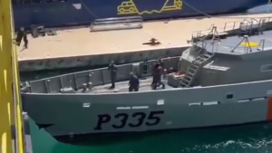Mexican Navy vessel slams into cargo ship