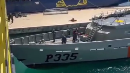 Mexican Navy vessel slams into cargo ship